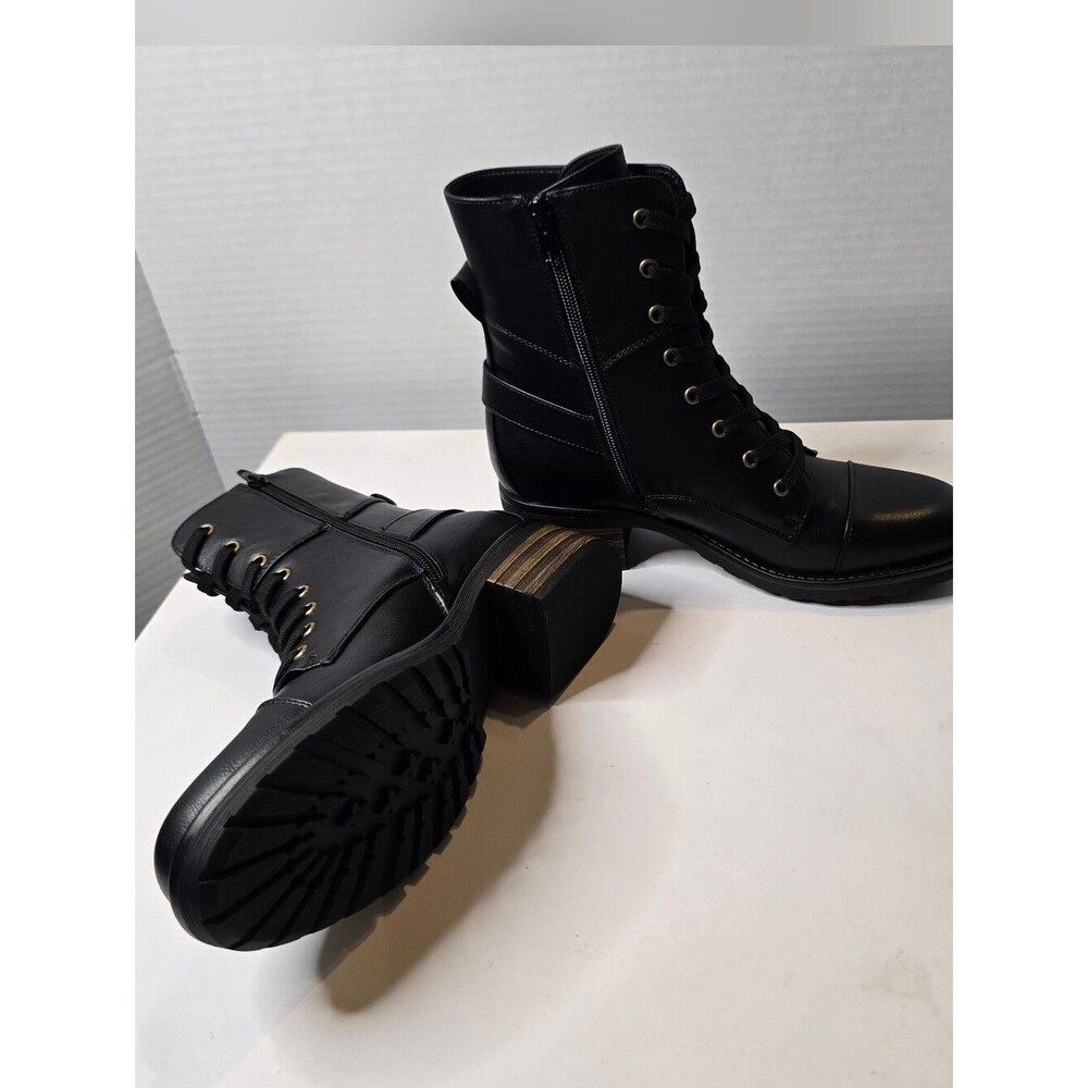 Indigo Rd. Mid Calf Zip Up Combat Boots Nib